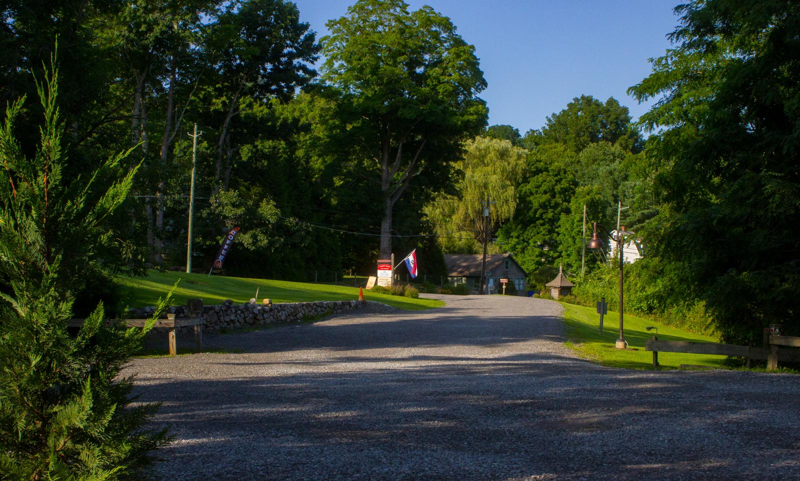Union Hall property surrounded by trees and countryside in North Salem